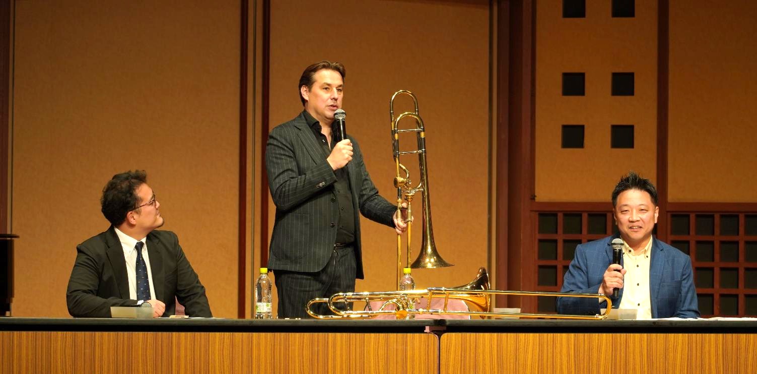 ビュッフェ・クランポン・ジャパン テクニカルサポート 池田正太、ヨルゲン・ファン・ライエン氏、品川隆氏氏