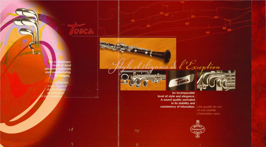 ビュッフェ・クランポンのクラリネット“トスカ”発売当時のリーフレット